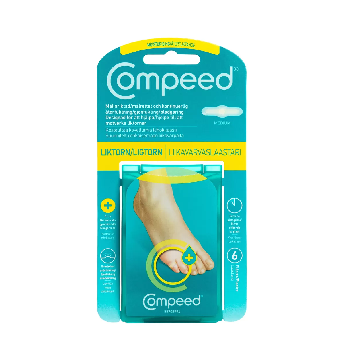 Compeed Moisturising Ligtorneplaster - 6 stk.