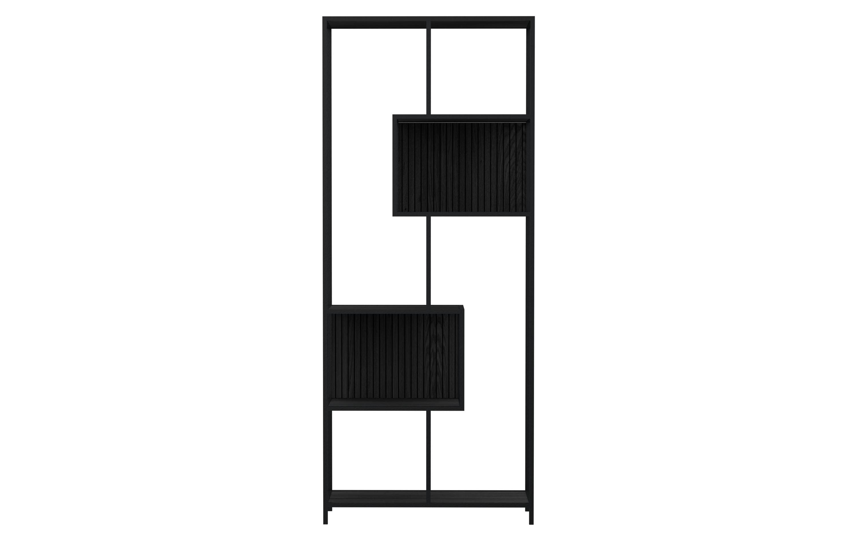 Regal Seaford offen Schwarz, 77 x 35 x 185 cm<br>TV-Tisch