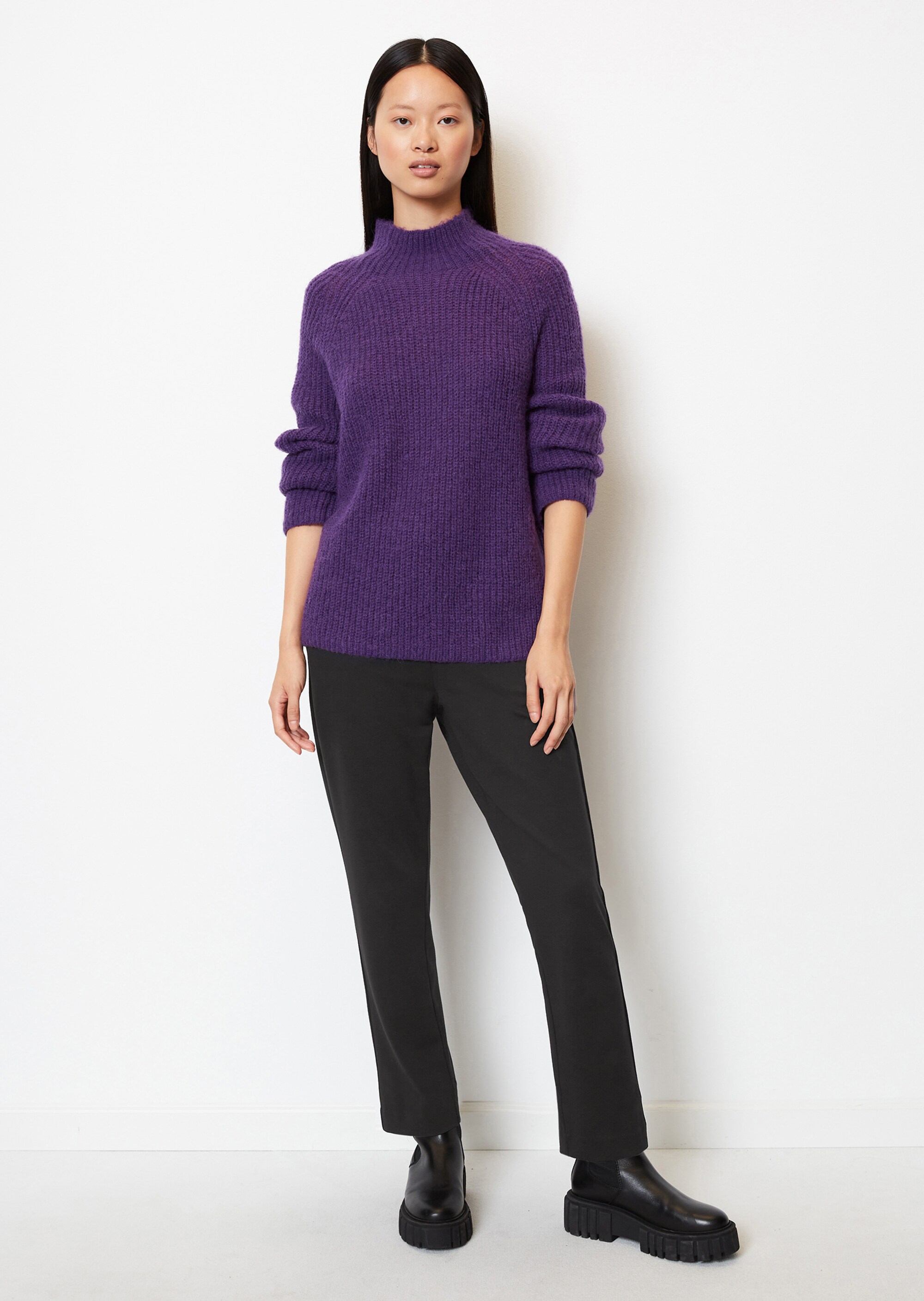 Pullover looseaus flauschigem Schurwolle-Alpakawolle-Mix