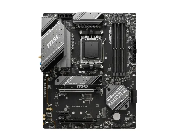 MSI - Bundkort - ATX - Socket AM5 - AMD B650 Chipset - USB 3.2 Gen 1, USB-C 3.2 Gen2, USB 3.2 Gen 2, USB-C 3.2 Gen 2x2 - 2.5 Gigabit LAN, Wi-Fi 6E, Bluetooth - onboard grafik (CPU påkrævet) - HD Audio (8-kanaler)