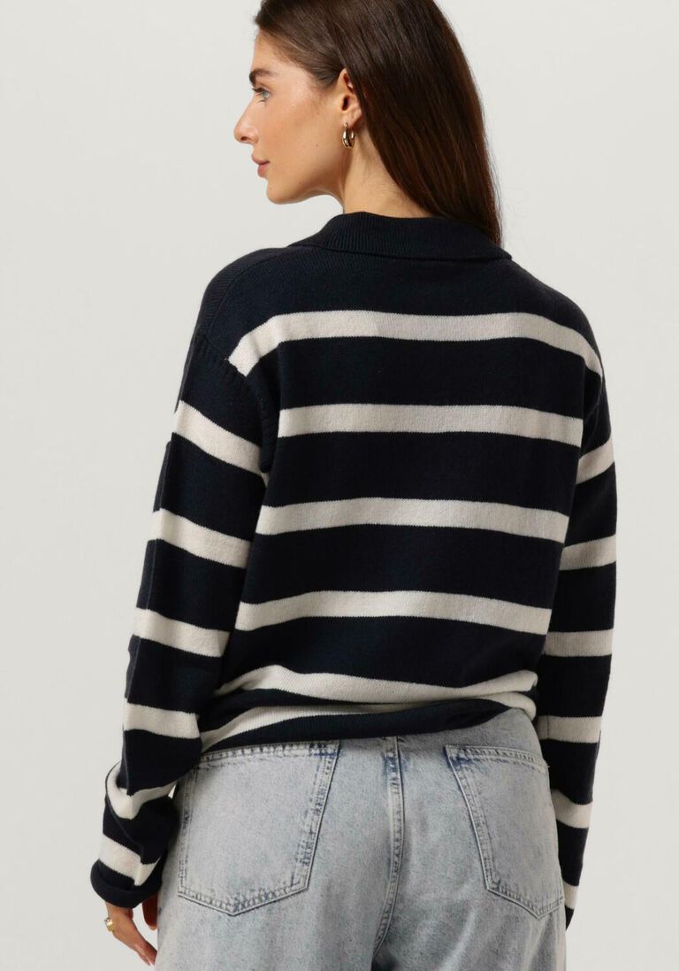 TOMMY HILFIGER donkerblauwe tommy hilfiger polo soft wool polo-nk sweater