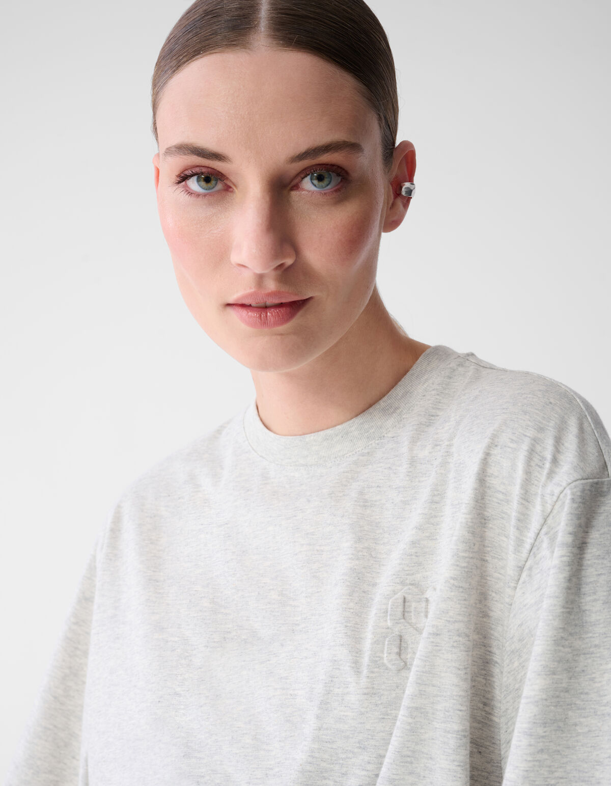 Oversized Logo T-shirt Lichtgrijs By Mieke