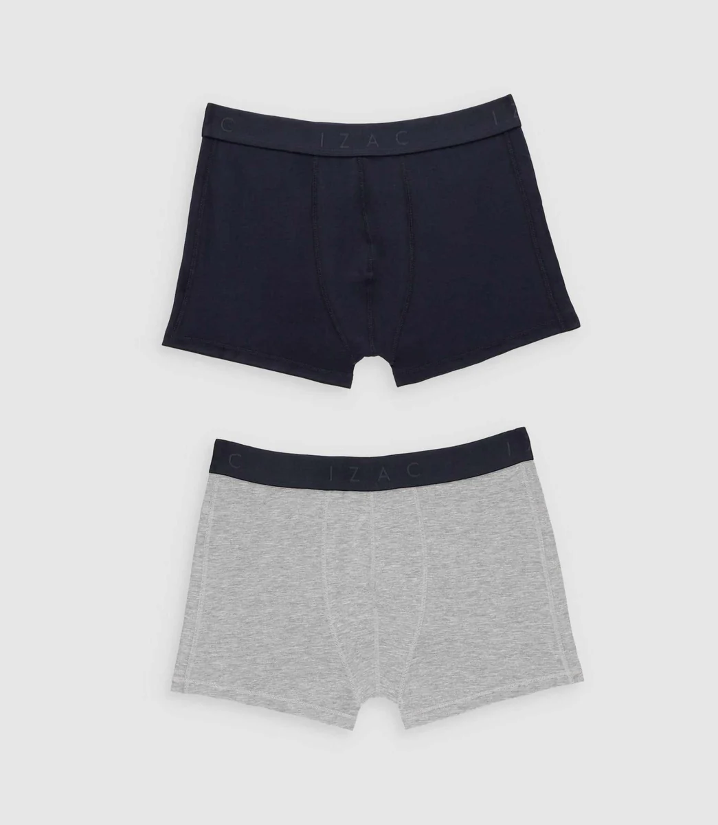 Lot de 2 boxers marine gris chiné KAXE