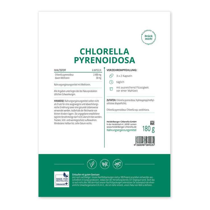 Chlorella Pyrenoidosa Kapseln, 180 g