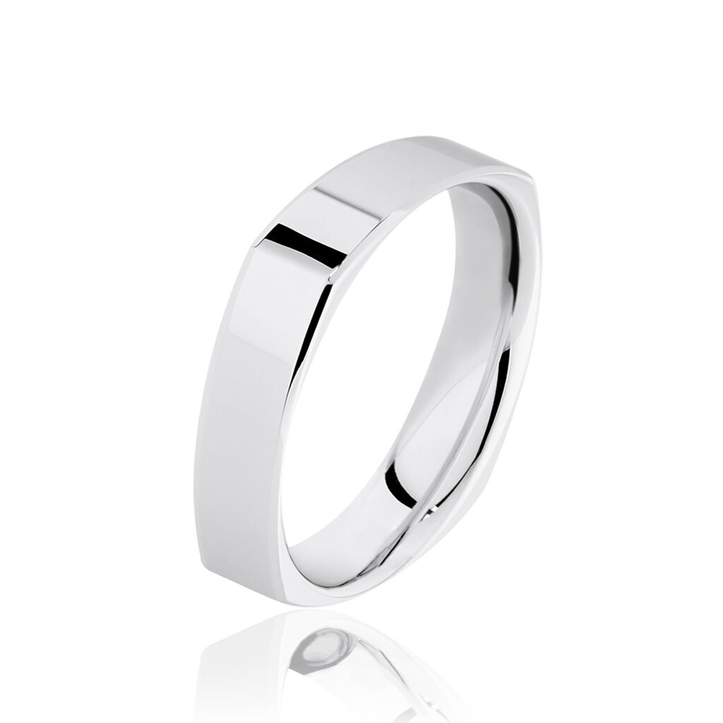 Alliance Carree Polie Or Blanc