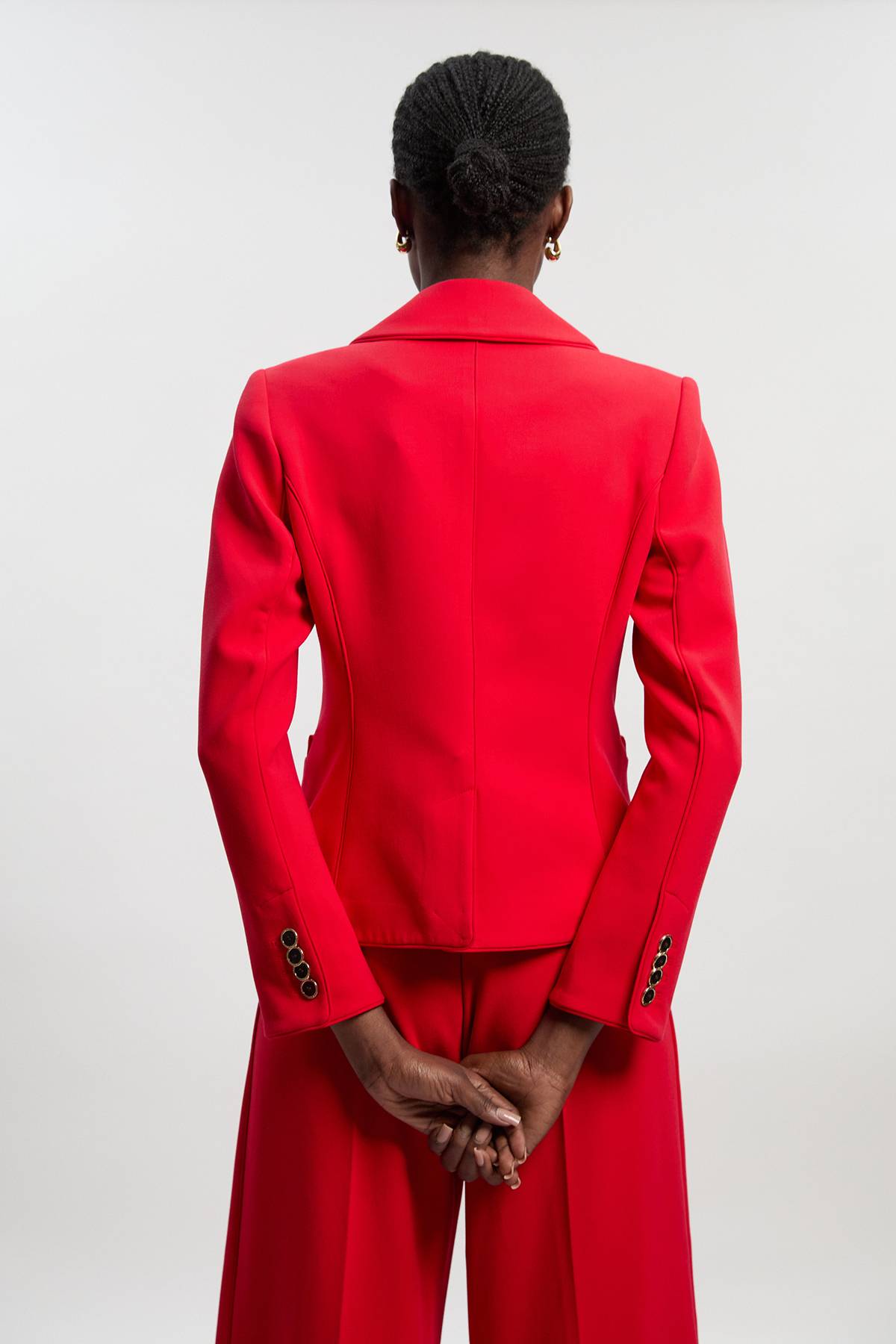 KarenMillen Blazer Ajusté Compact Stretch à Finitions Contrastées