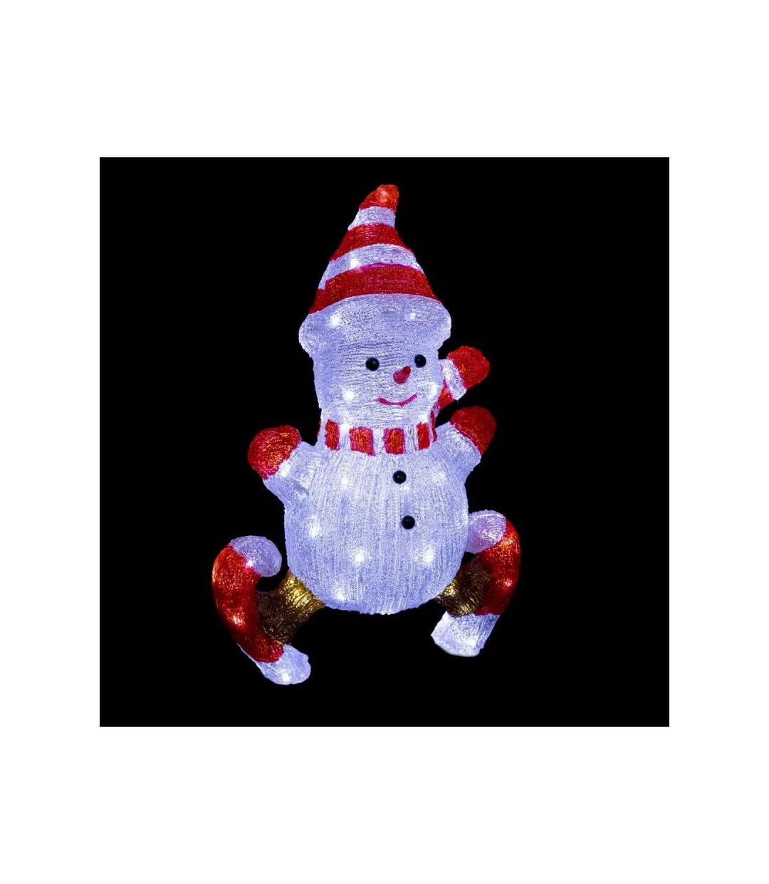 Décoration Lumineuse Bonhomme de Neige 50cm Blanc