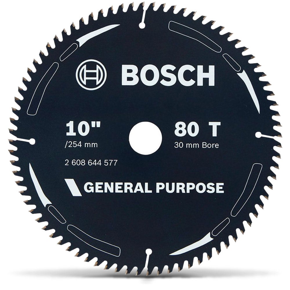 BOSCH 254mm 80T TCT Circular Saw Blade for Wood Cutting - GENERAL PURPOSE