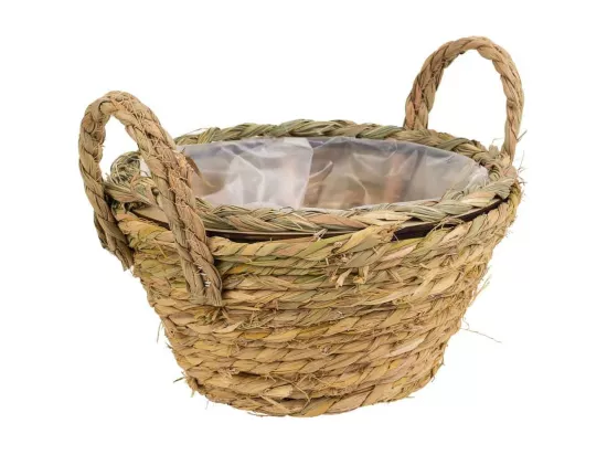 Panier en corde tressée marron d25x13h