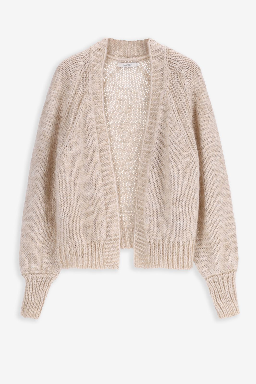 Beige gebreid vest