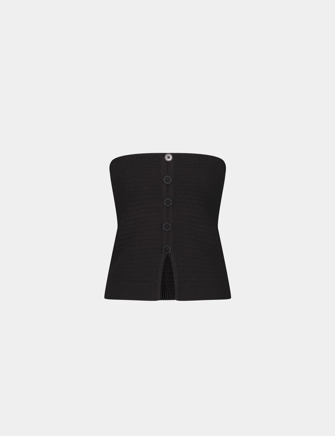 Top bustier en maille noir