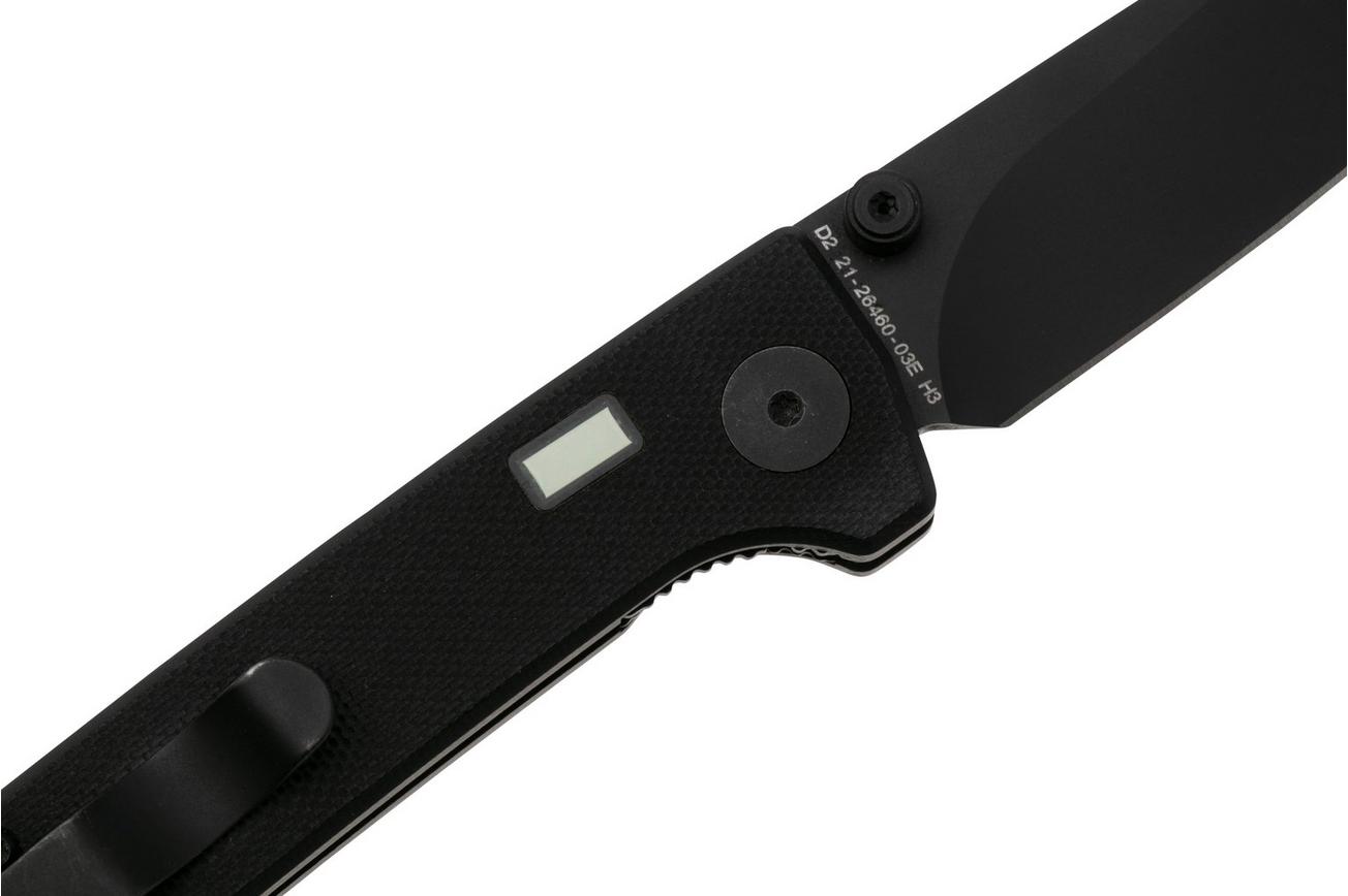 Glow Rhino Fermi FERMI-XG-ZG, PVD D2, Black G10 Black Thumbstud, zakmes