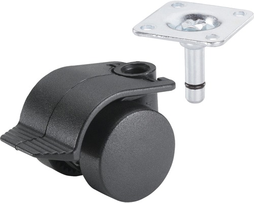 Tarrox containerrol, tot 70 kg, 35 x 50 mm zwart