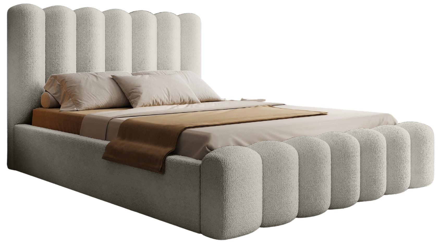 Trae Mobler Amore 140 x 200 cm Gestoffeerd Bed Beige
