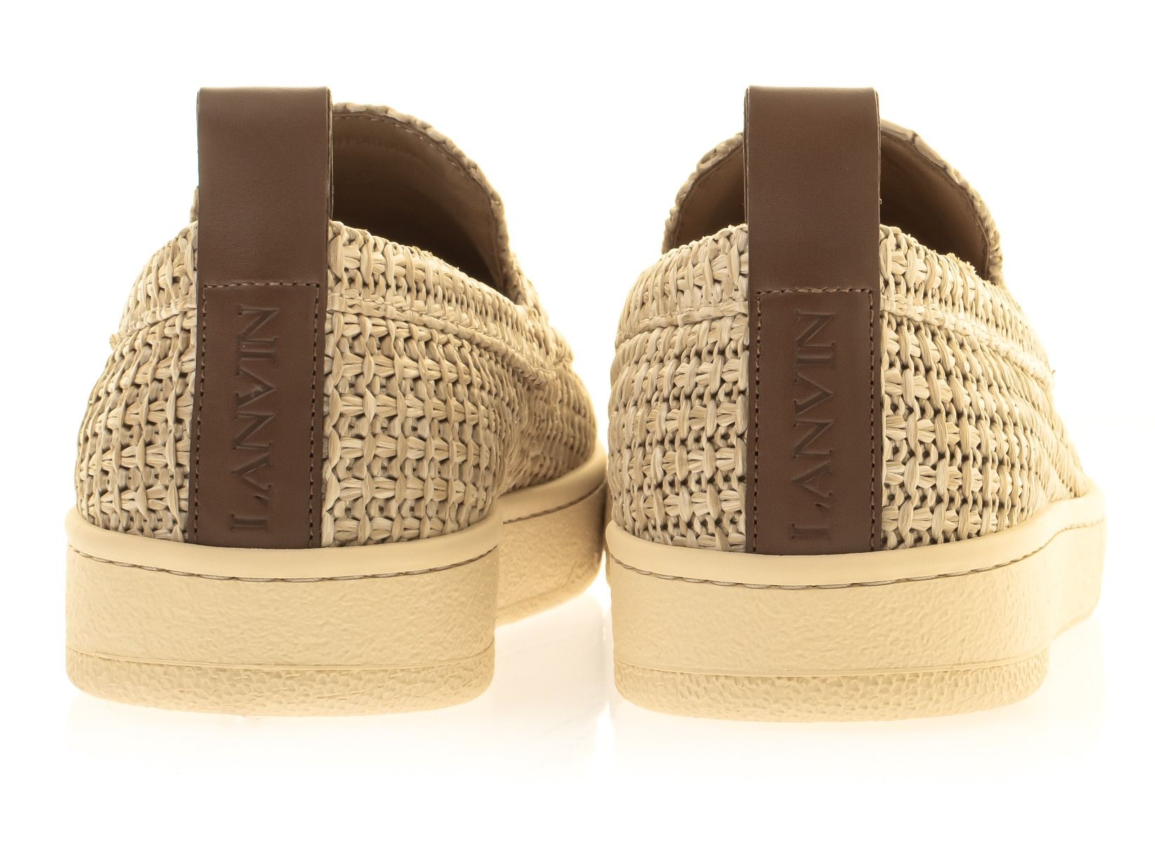 Lanvin Cruiser Raffia Moccasins