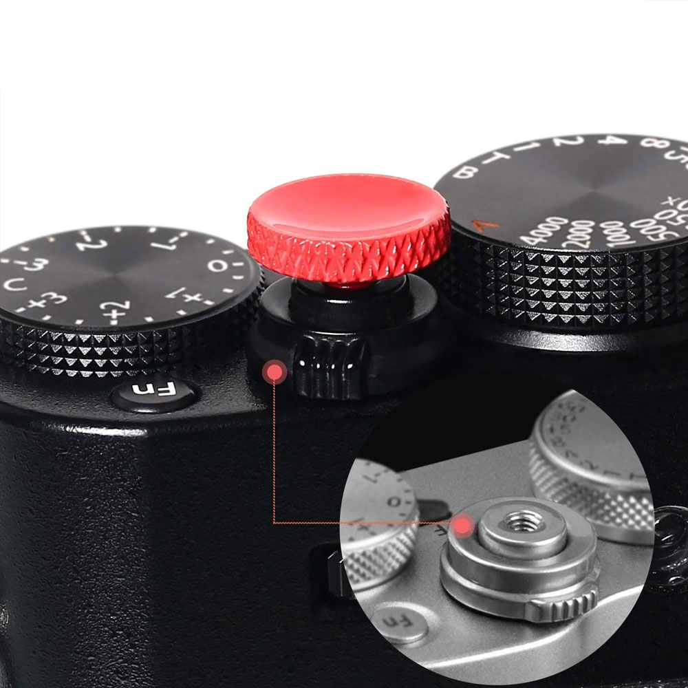 DSLR / SLR Kamera Auslöseknopf für Spiegelreflexkameras (Sony / Fujifilm / Leica / Canon / Nikon / Sony) - Rot