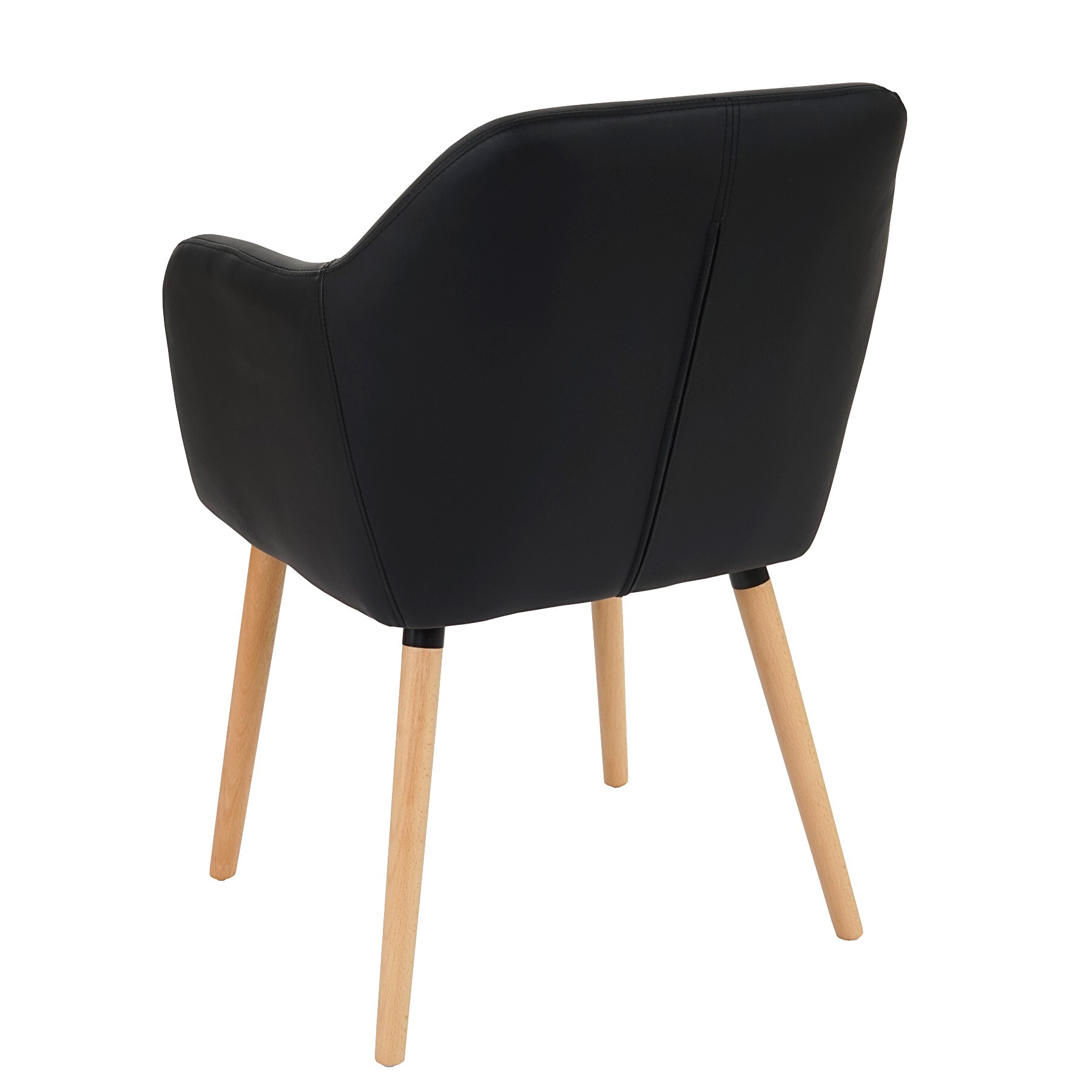 Esszimmerstuhl Vaasa T381, Stuhl Küchenstuhl, Retro 50er Jahre Design ~ Kunstleder, schwarz, helle Beine