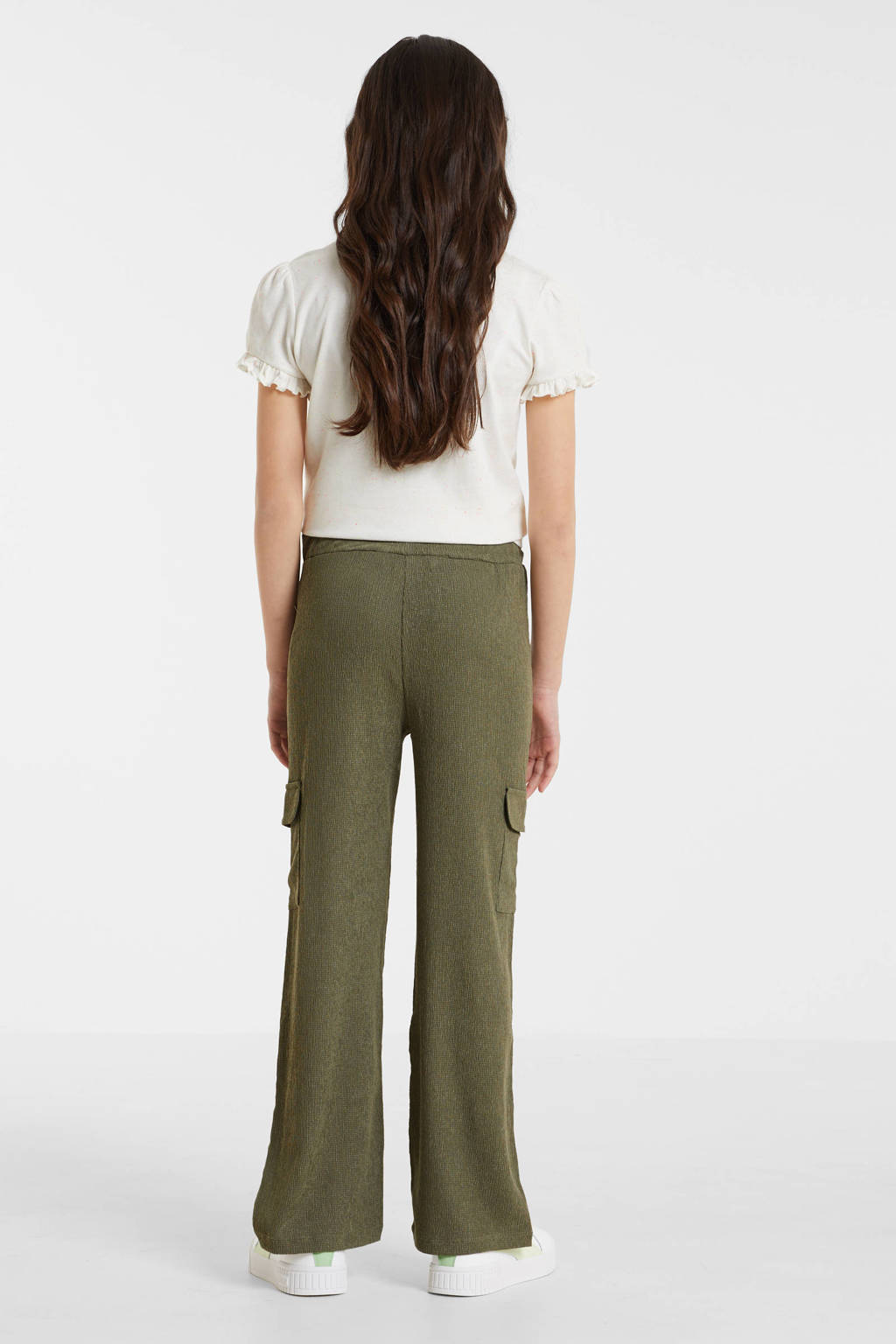anytime crinkle cargo broek khaki