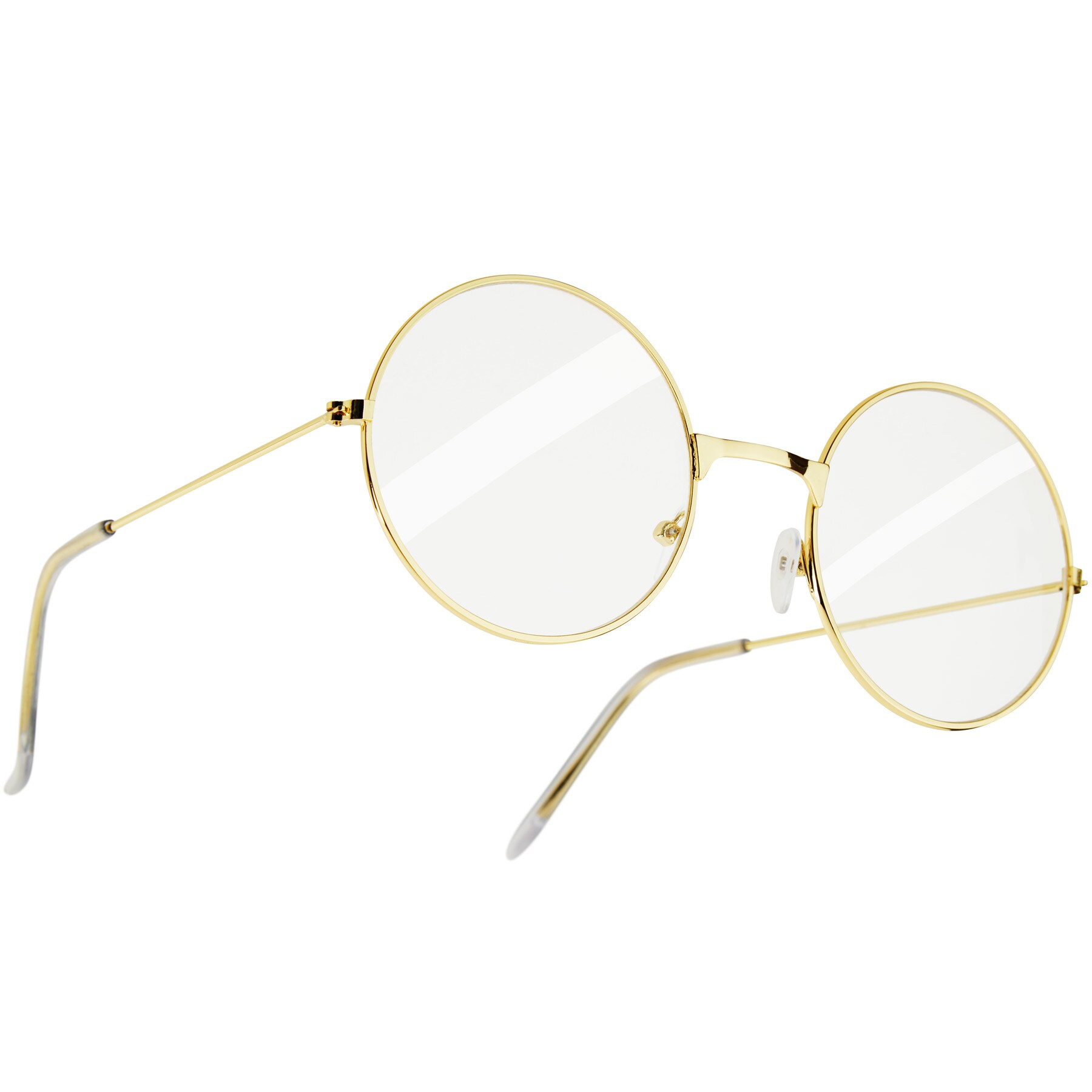 tectake® Runde Retrobrille mit goldenem Rahmen