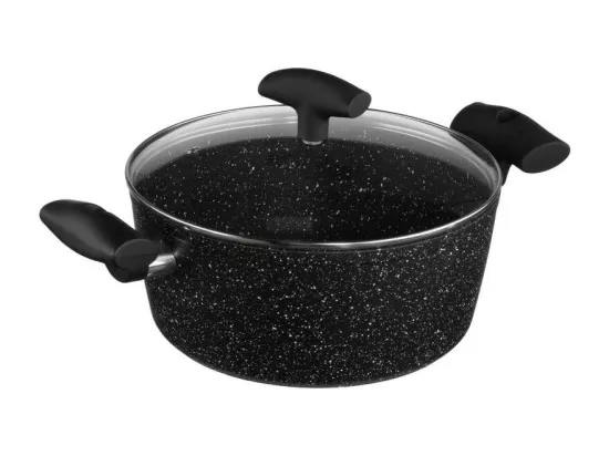 Faitout avec couvercle en verre - D 24 cm - Aluminium