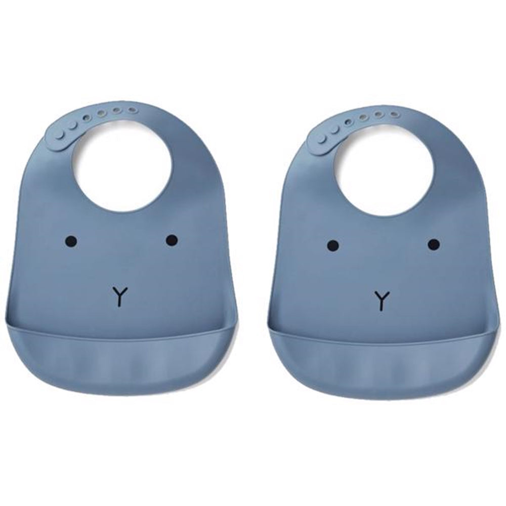 Tilda Silicone Bib Rabbit Blue Wave 2 Pack