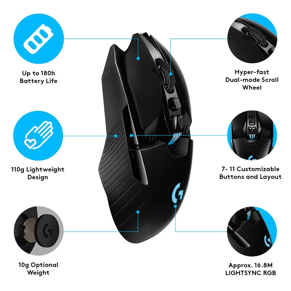 Logitech G903 LIGHTSPEED Trådløs Gaming Mus