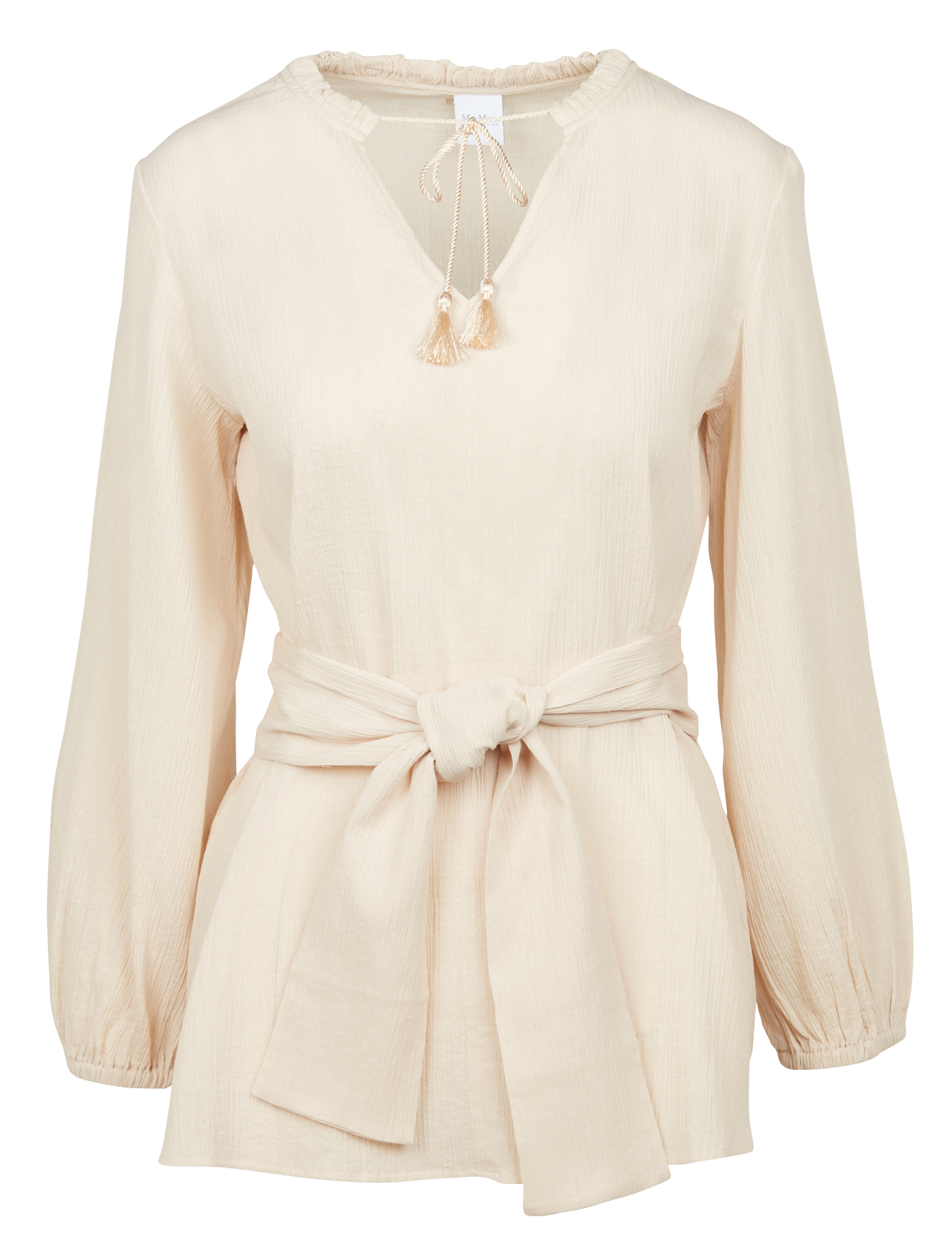 ACLINE - Top col V en coton| Beige