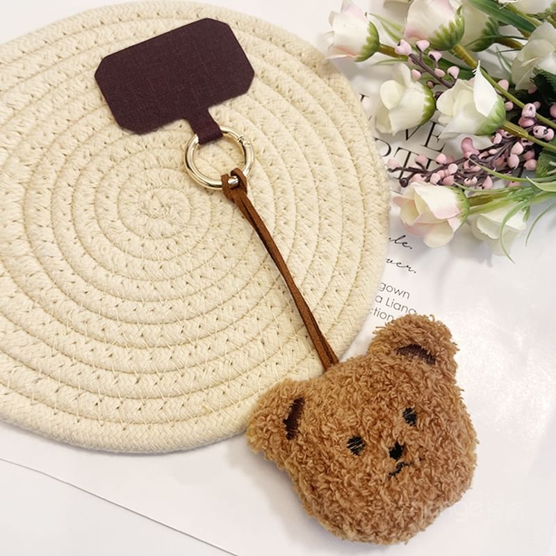 Harnai - Bear Chenille telefoonhanger met koordkussen