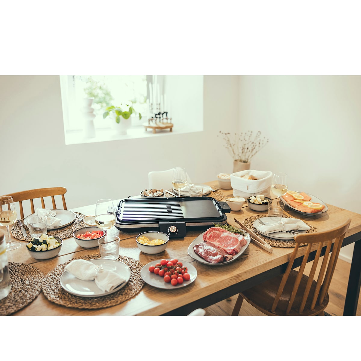 Severin Elbordgrill Sort/Blank stål
