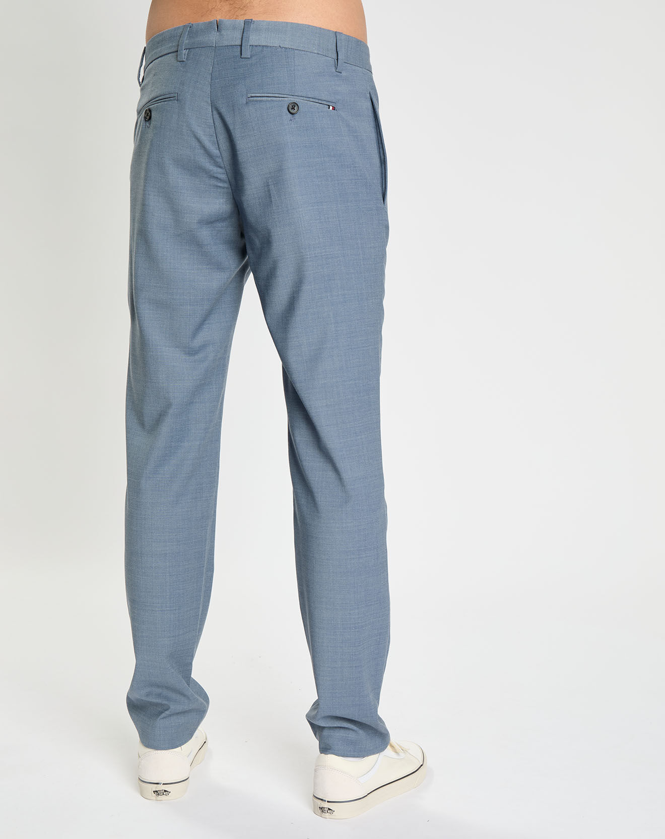 Tommy Hilfiger Pantalon ajusté en Laine mélangée Hampton Travel Tropical bleu