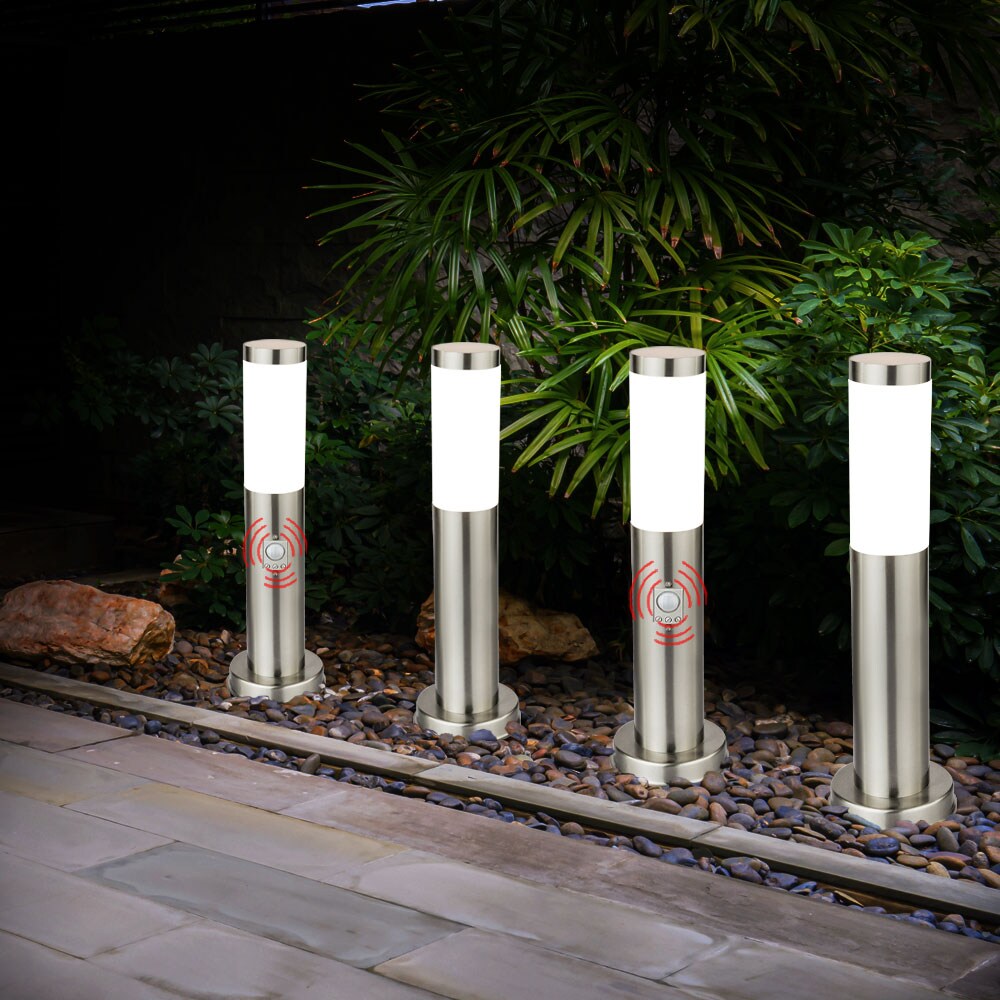 4er Set Stehleuchten für den Außenbereich mit Sensor