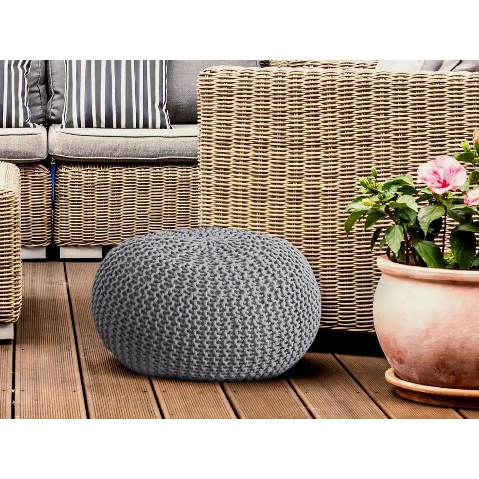 Zittende Pouf PREMIUM-55cm - Voor buiten en binnen - Grijs