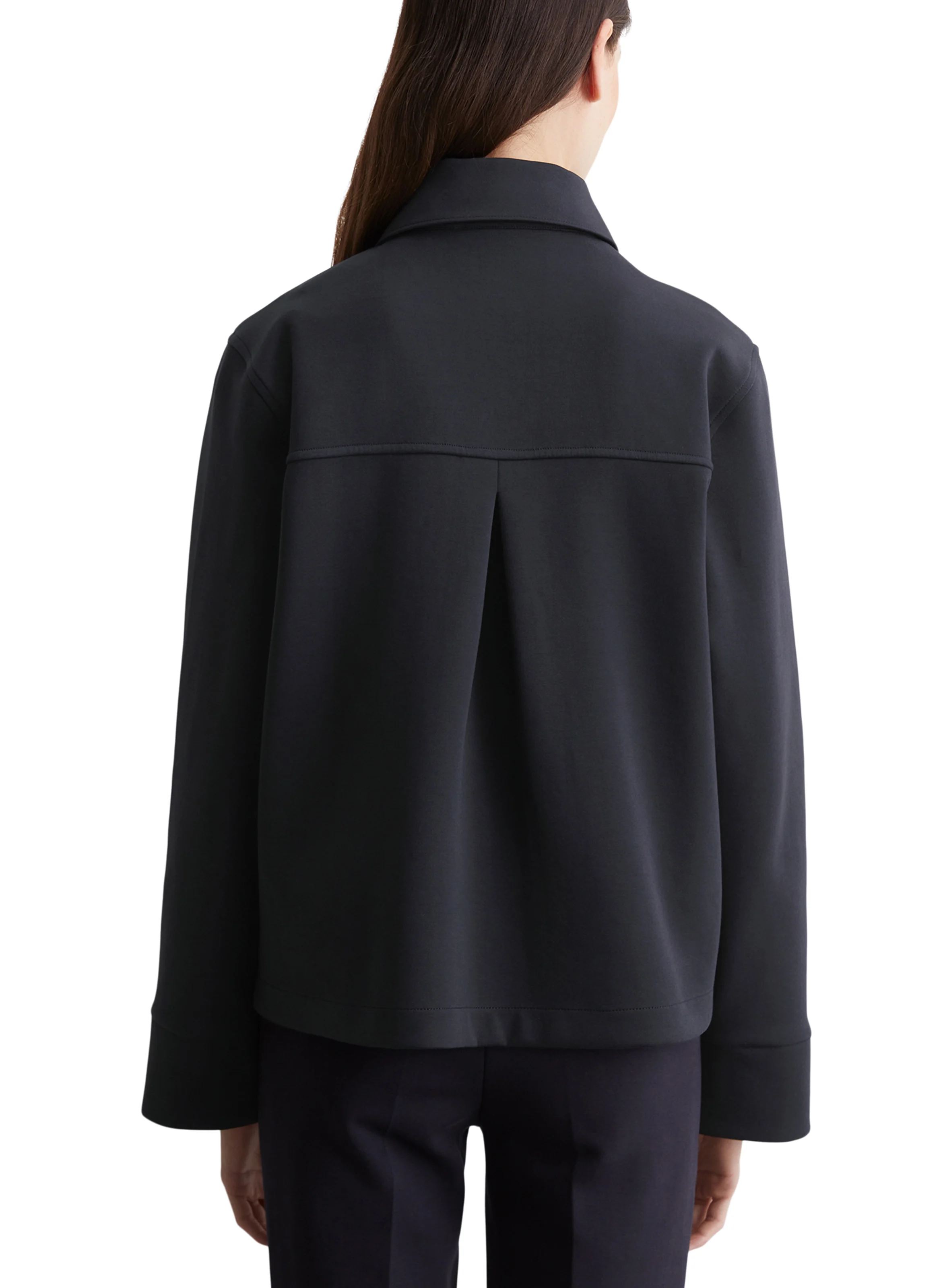 Chemise droite en coton mélangé | Bleu