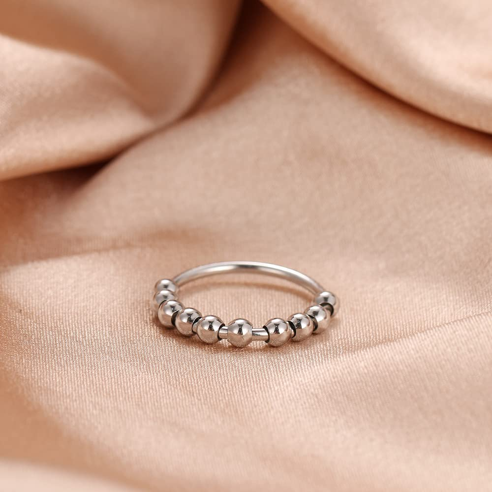 (3er Set) Anti Stress Fidget Finger Ring - Silber