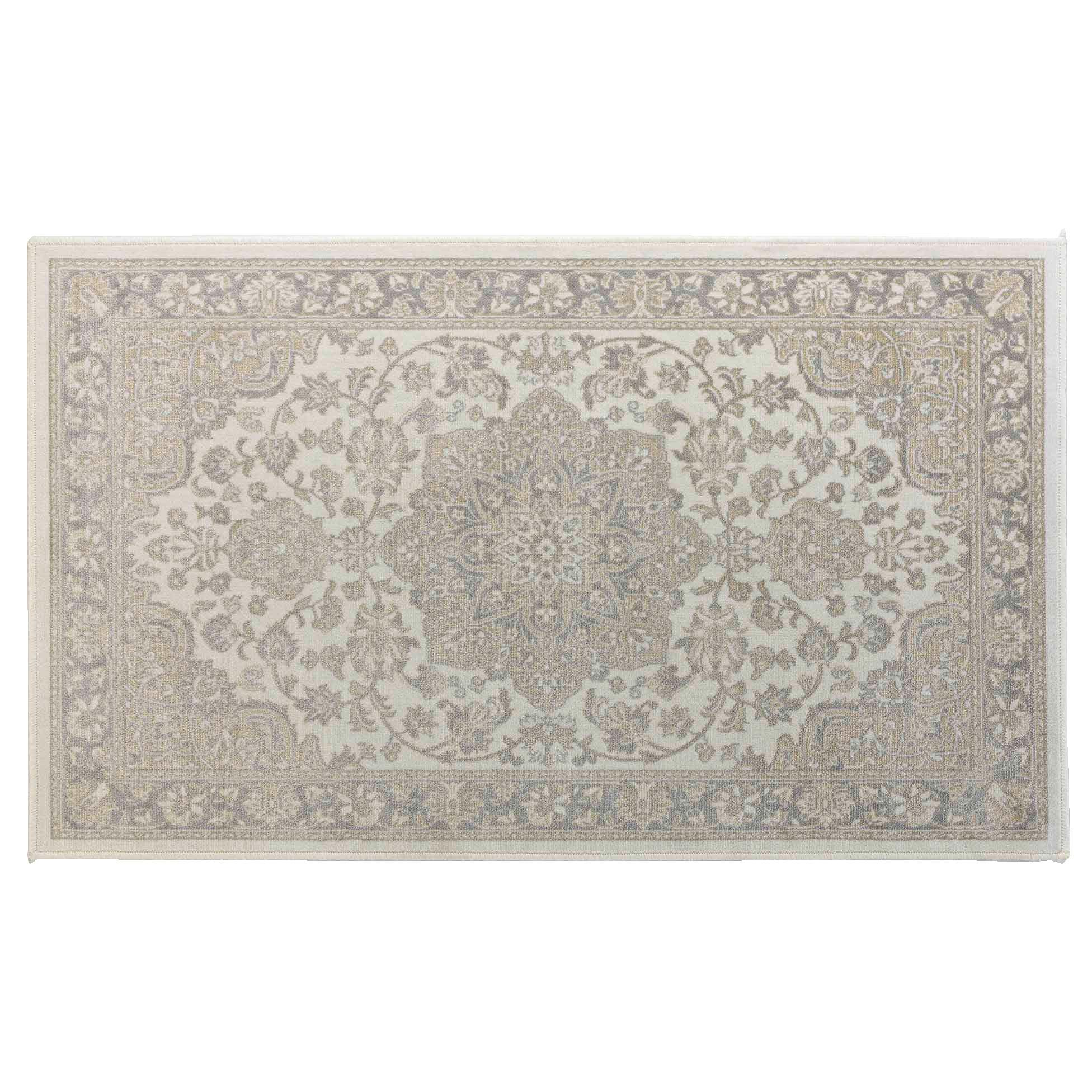 TAPIS RECTANGLE 68X110CM VISCOSE TISSEE CHERINE NATUREL