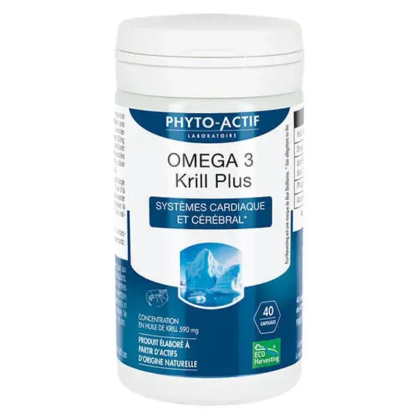 Phytoactif Ômega 3 Krill Plus Sistema Cardiovascular e Cerebral 40 Cápsulas