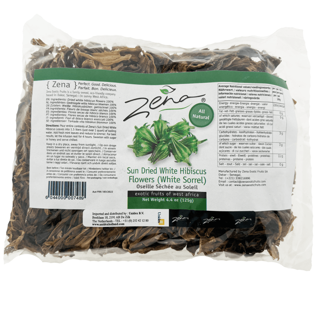 Zena Gedroogde Witte Hibiscusbloemen 125g