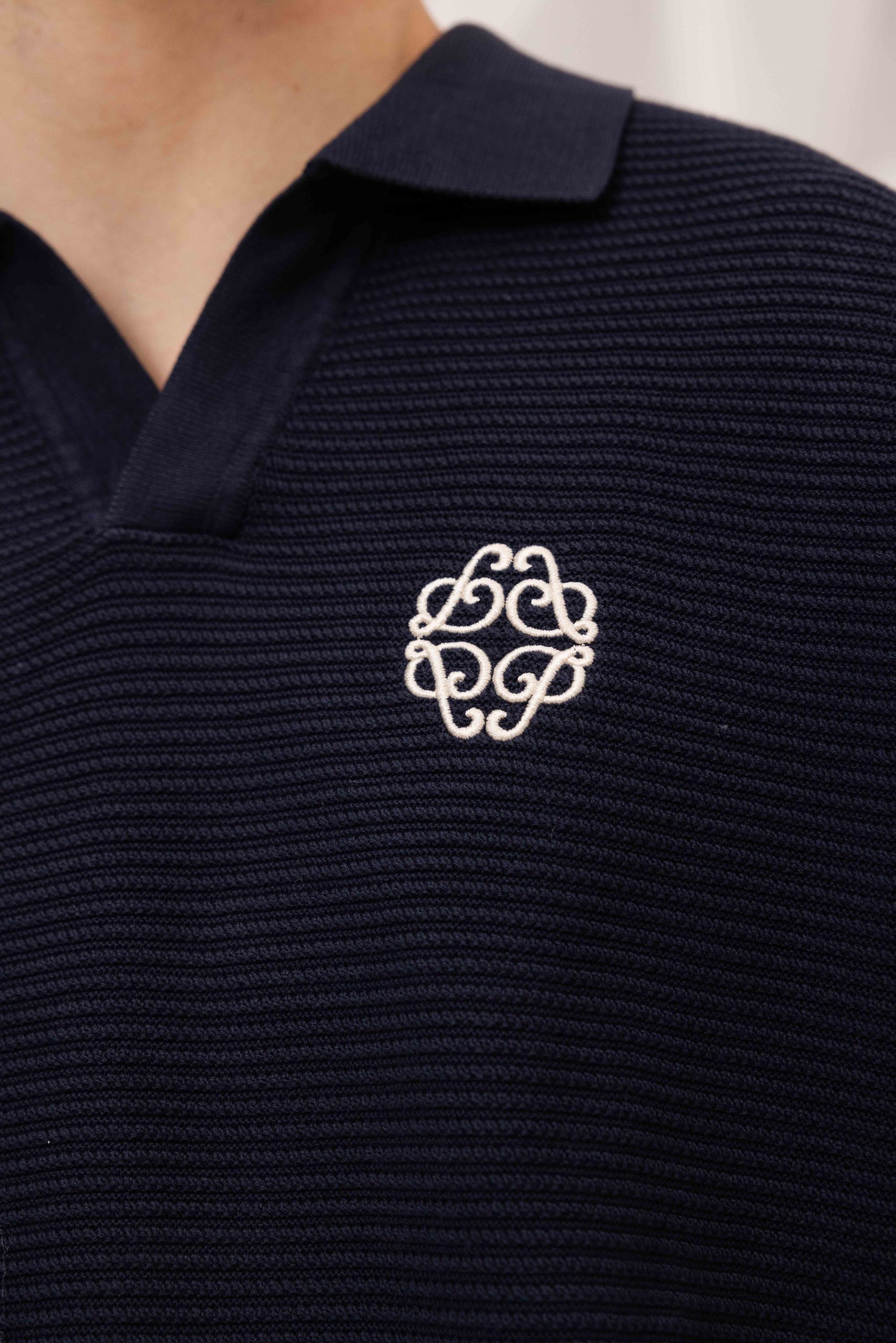 Pure Path Own The Journey Knitwear Polo Sweater Heren Donkerblauw