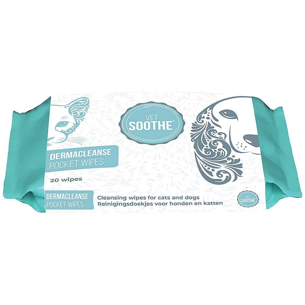 Vetsoothe Dermacleanse Wipes – Antibacteriële huidreiniging voor hond en kat