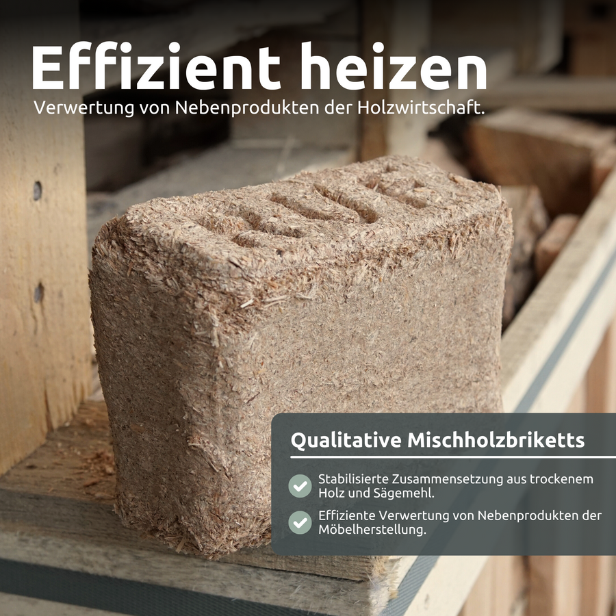 holz4home RUF - Houtbriketten, gemengd hout, pallet 960KG / 96 pakketten