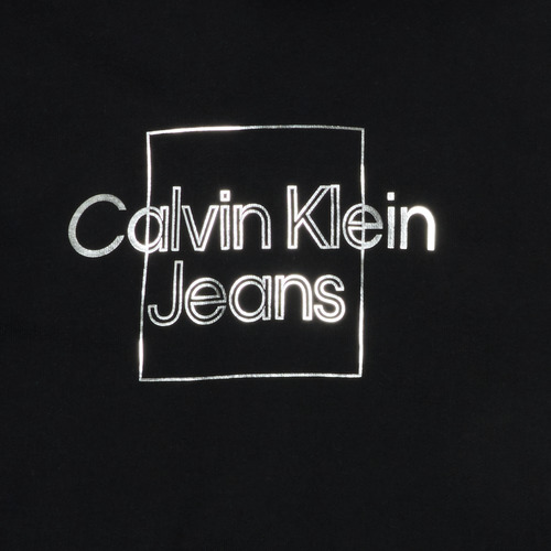 Calvin Klein Jeans - METALLIC BOX LOGO RELAXED HOODIE - Noir