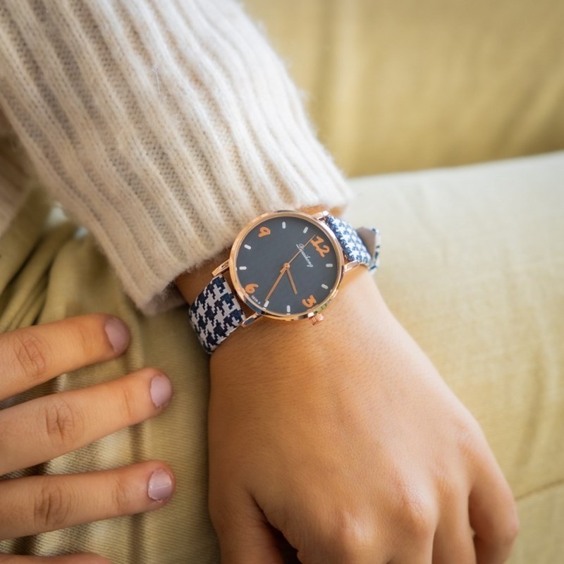Montre Femme CHTIME bracelet Cuir Bleu
