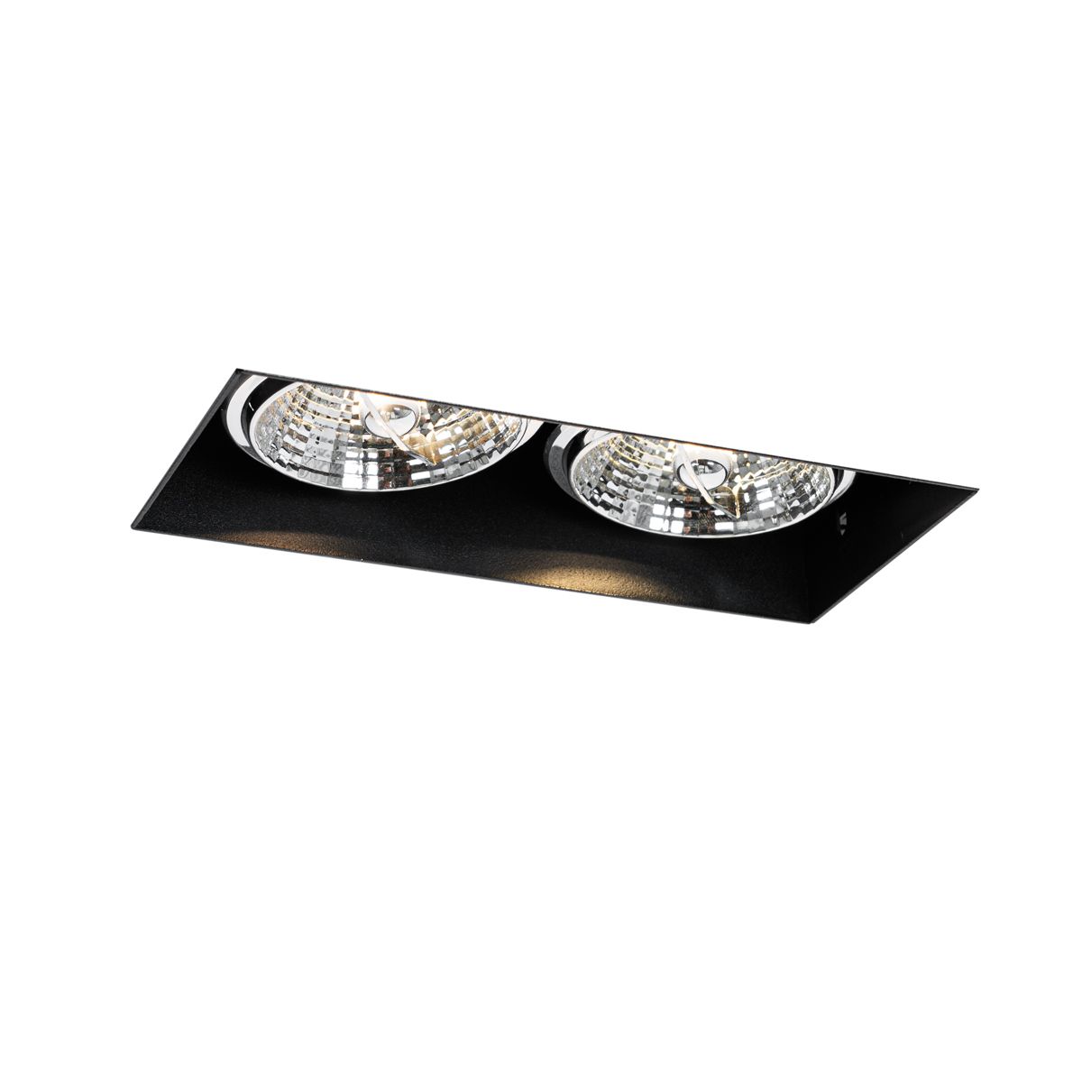 Moderne inbouwspot zwart GU10 AR70 trimless 2-lichts - Oneon