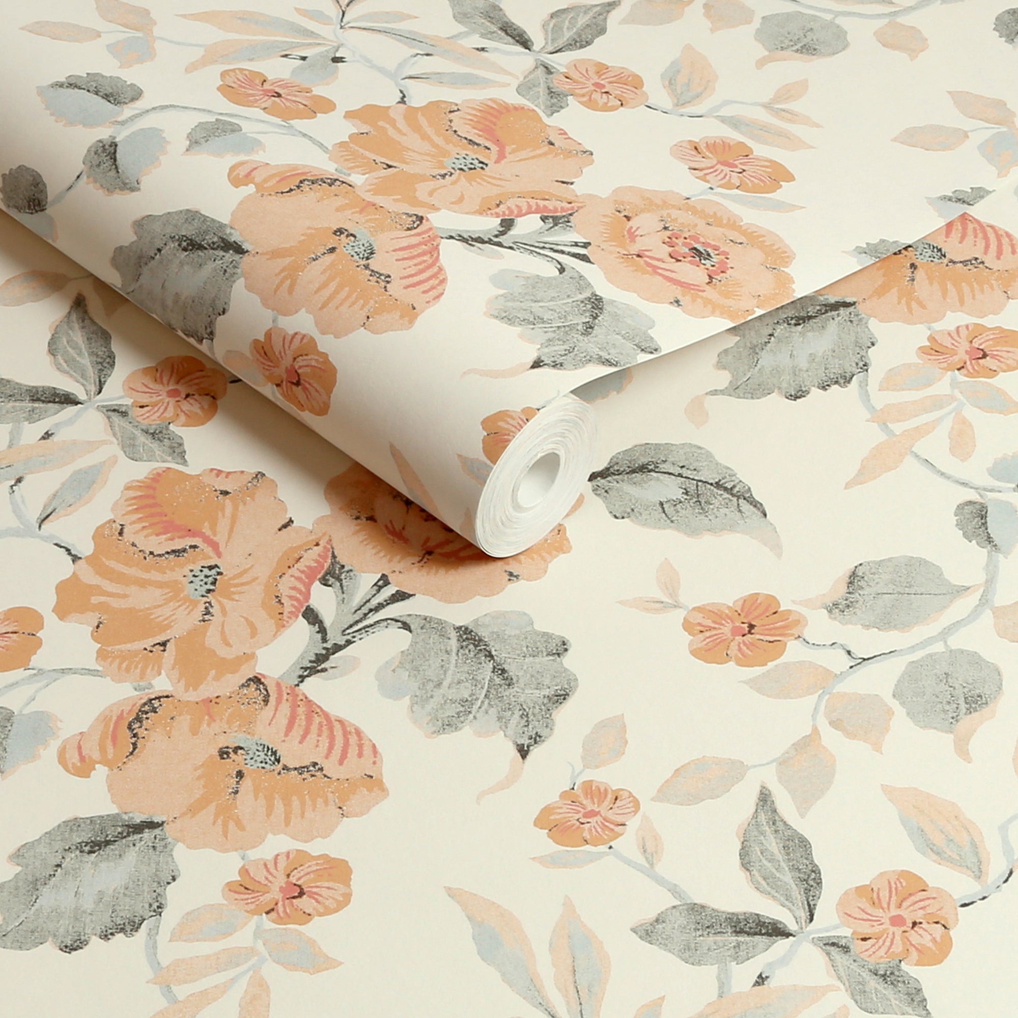 Laura Ashley Alyworth Trail Behang - Bloemen - 10mx52cm - Oranje