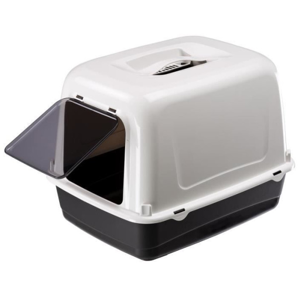 Maison de toilette pour chat clear cat 10 - plastique - filtre a charbon actif - porte -