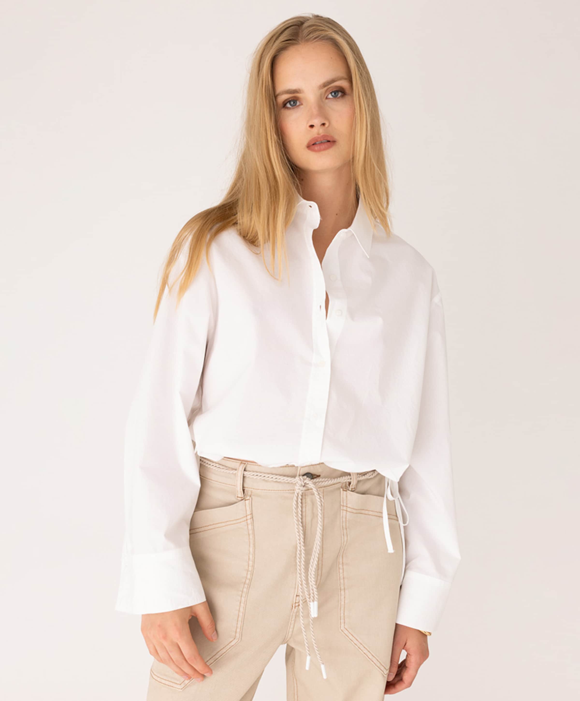 Anna Blue Dames blouse wit