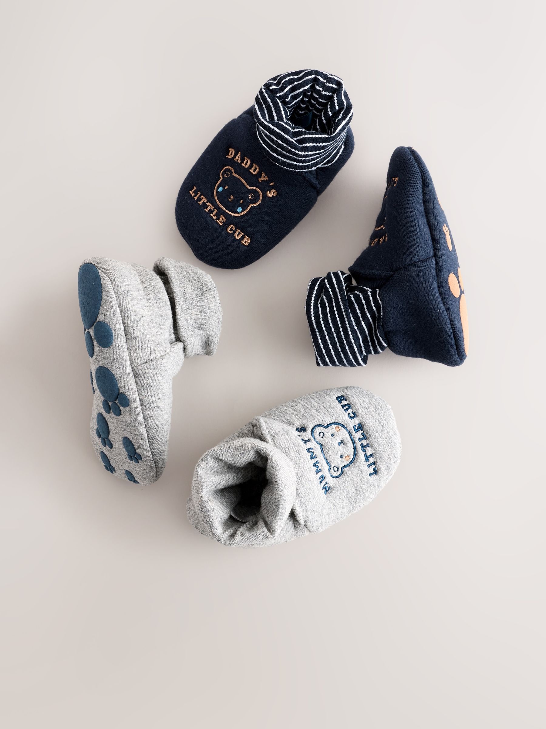 Blauw - Mummy and Daddy verpakking van 2 paar babysokken (0 - 24 mnd) (0 - 18 mnd)