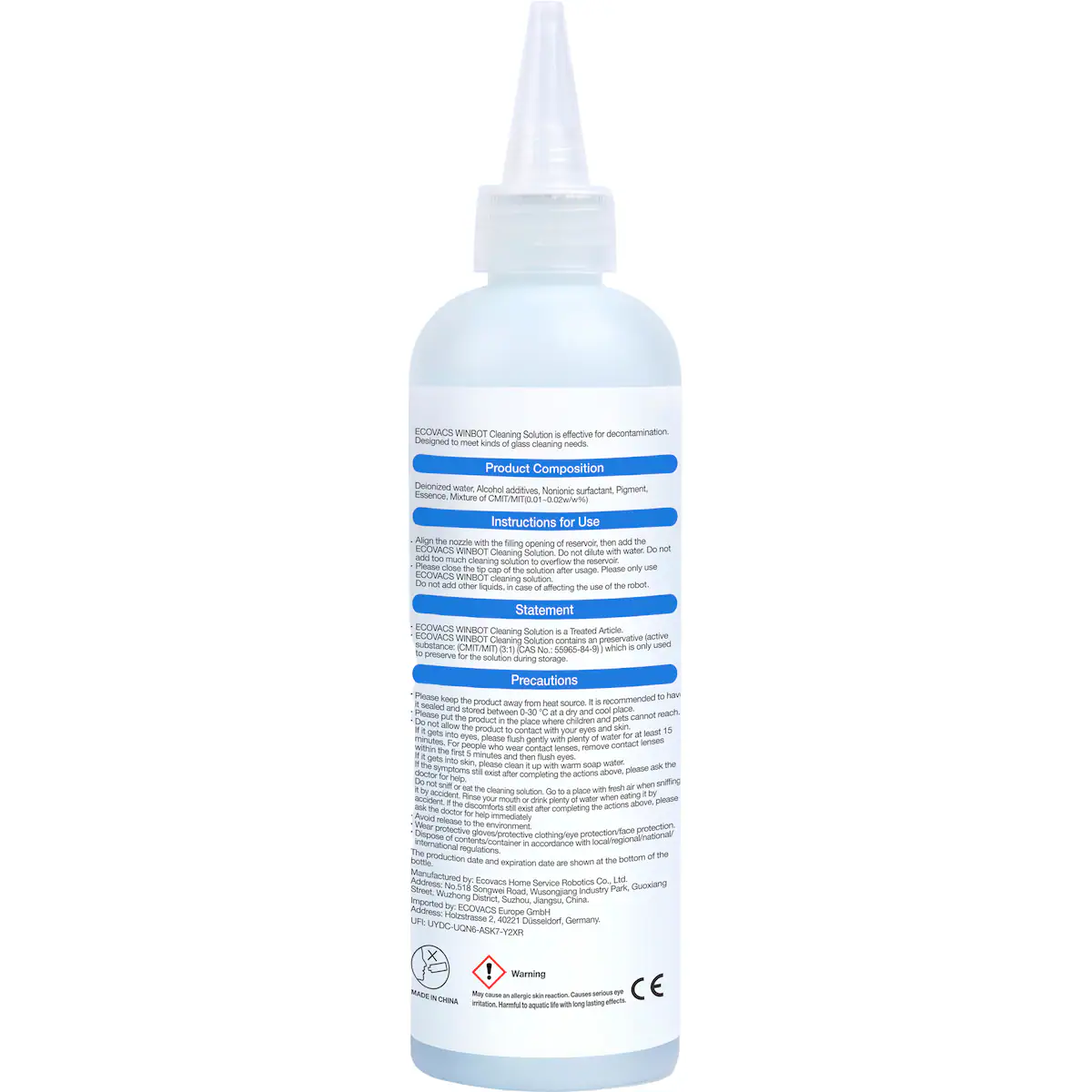 Rengjøringsmiddel for Ecovacs WINBOT W1 Pro robot vindusvasker (230ml)