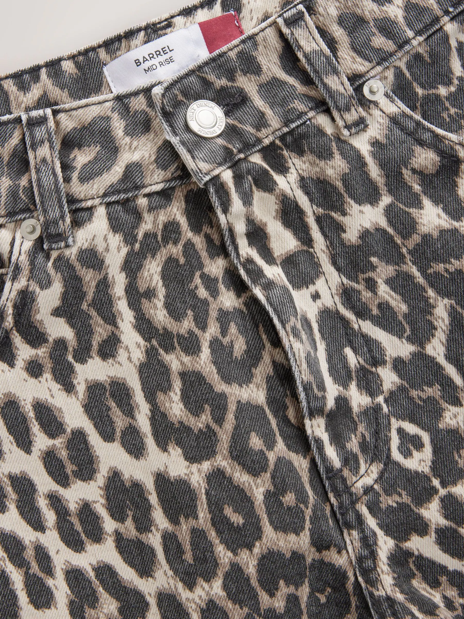 Luipaardprint - 100% katoenen Barrel jeans