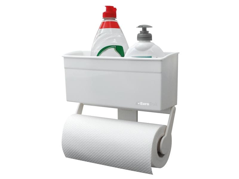 Eurotrail Papierrollen-Halter mit Saugnäpfen Weiss Halterung mit Saugnäpfen für Putzutensilien